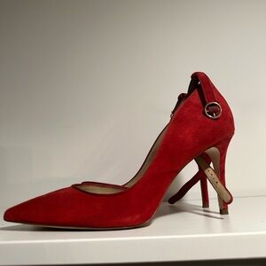 Ann Taylor Red Pump w/ ankle strap - 11